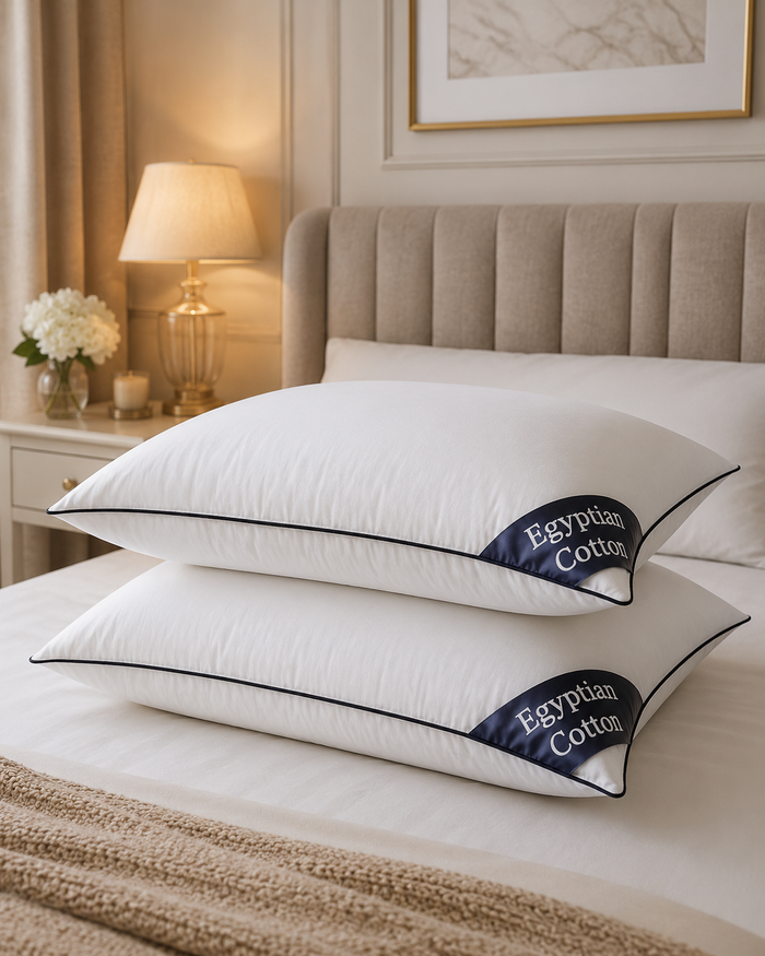 Egyptian Cotton Pillows – Pair | Soft, Smooth & Breathable